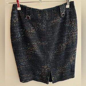 Baia navy turquoise pencil skirt